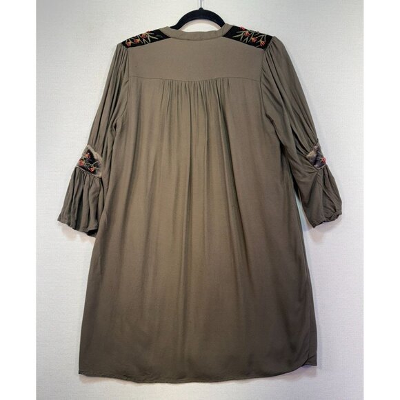 Carolina Belle Womens Embroidered Tunic Dress Size 8 Olive Green - Picture 8 of 11